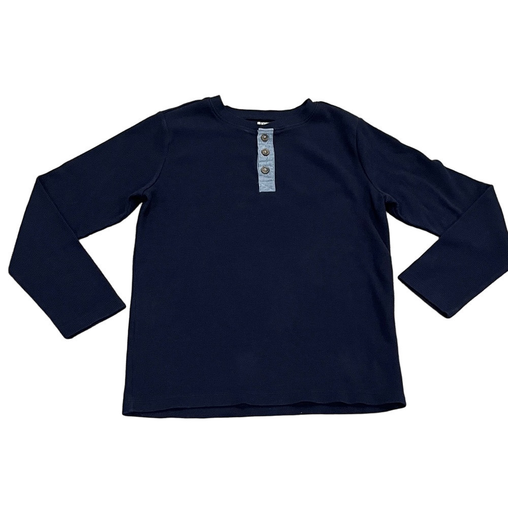 Gymboree Navy Long Sleeve Tee with Button Detail